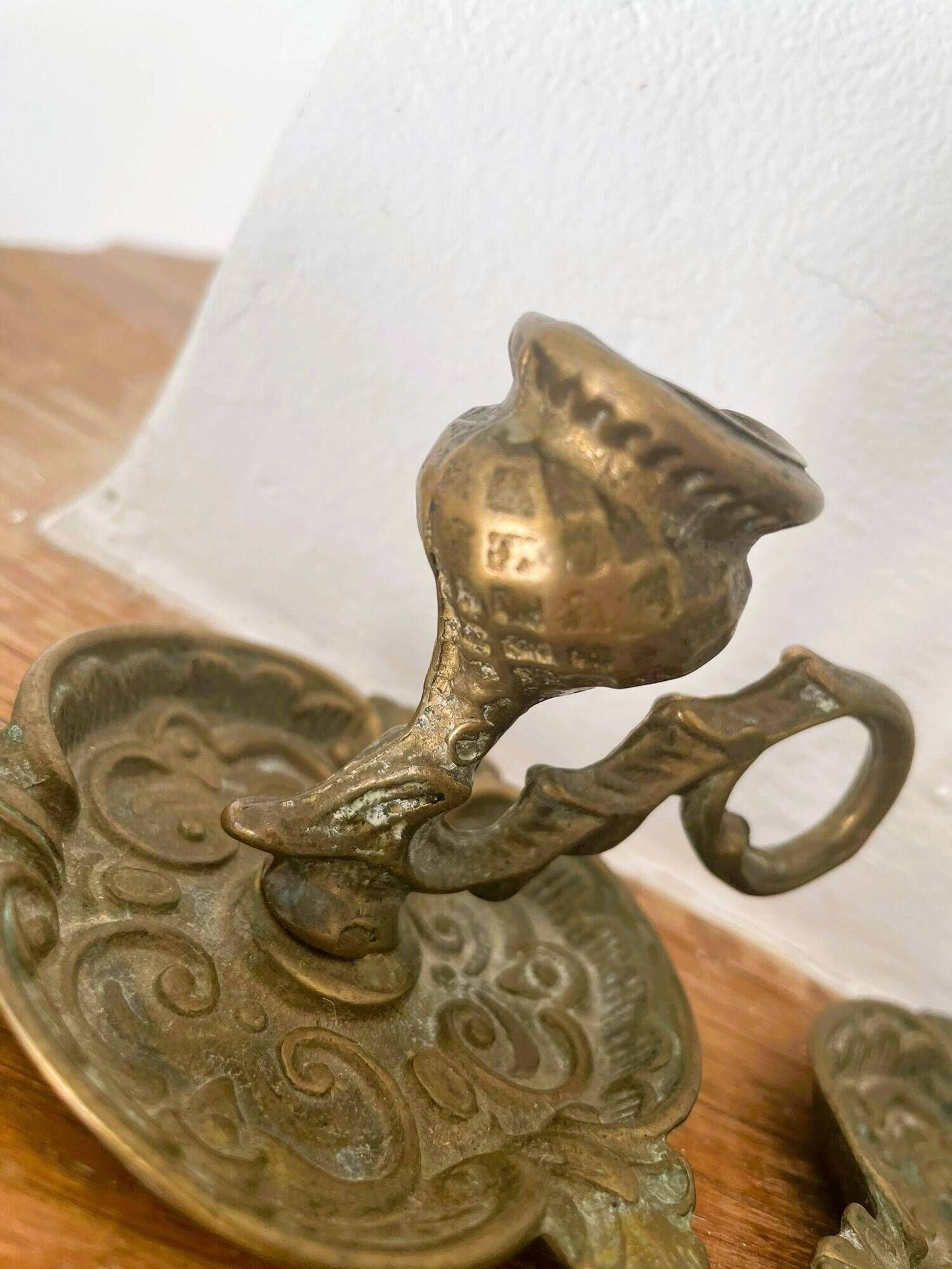 Pair of brass candlesticks