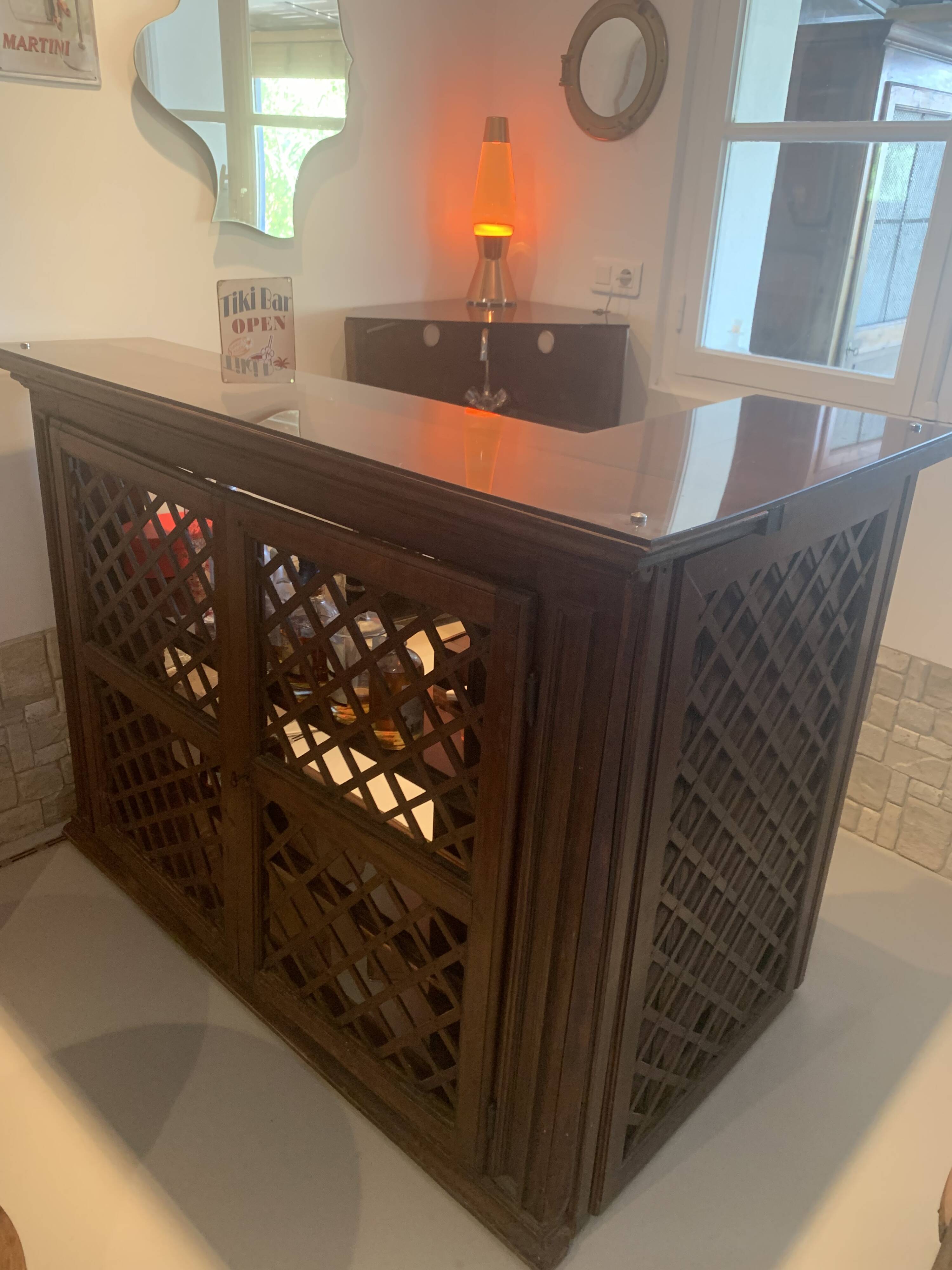 🍸 Vintage corner bar with sink and mini-fridge – unique piece