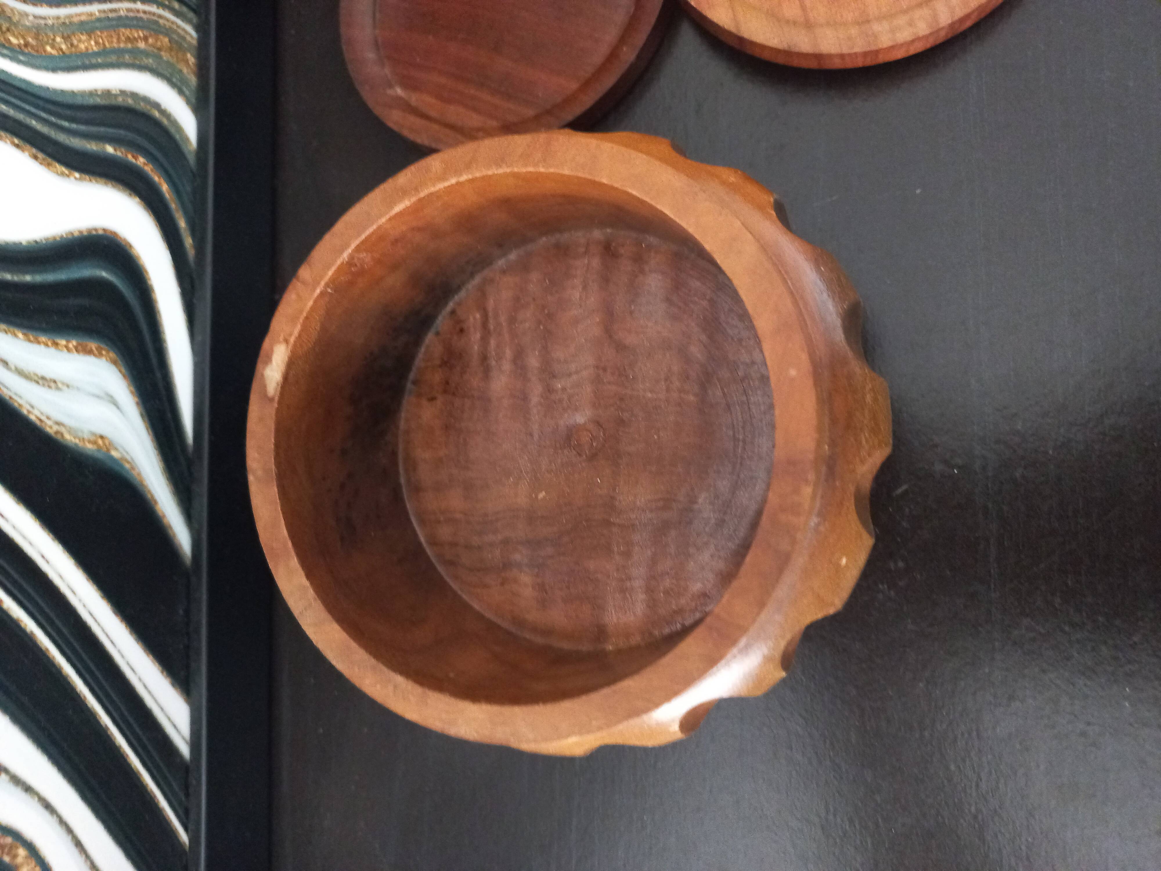 Wooden coasters with vintage holders