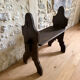 Small brutalist wooden bench