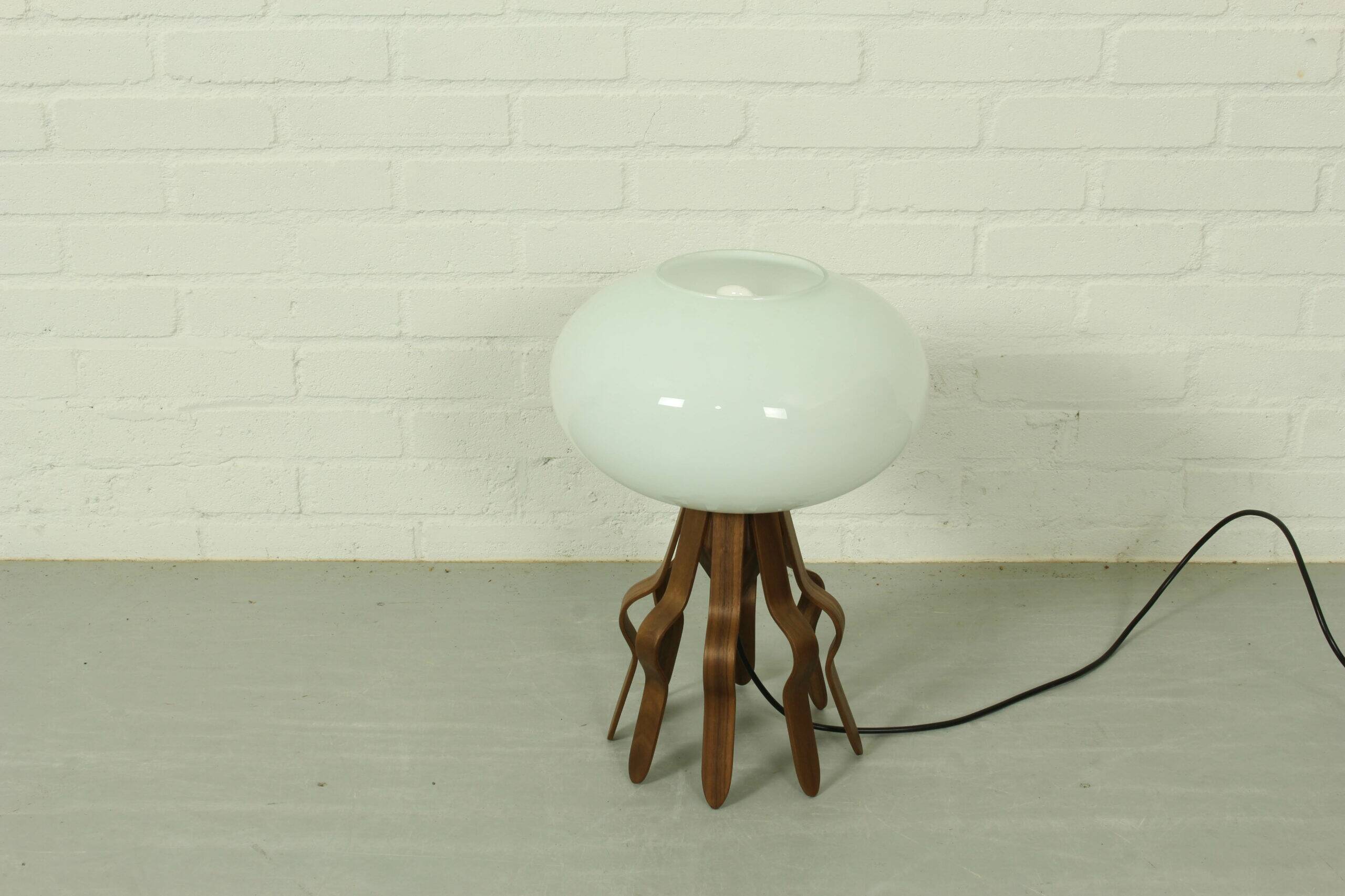 Vintage lampshade with handmade sculptural base