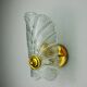 Frosted leaf wall lamp, murano glass, italy, 1970