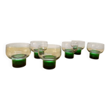 Six verres Luminarc 1970 vert
