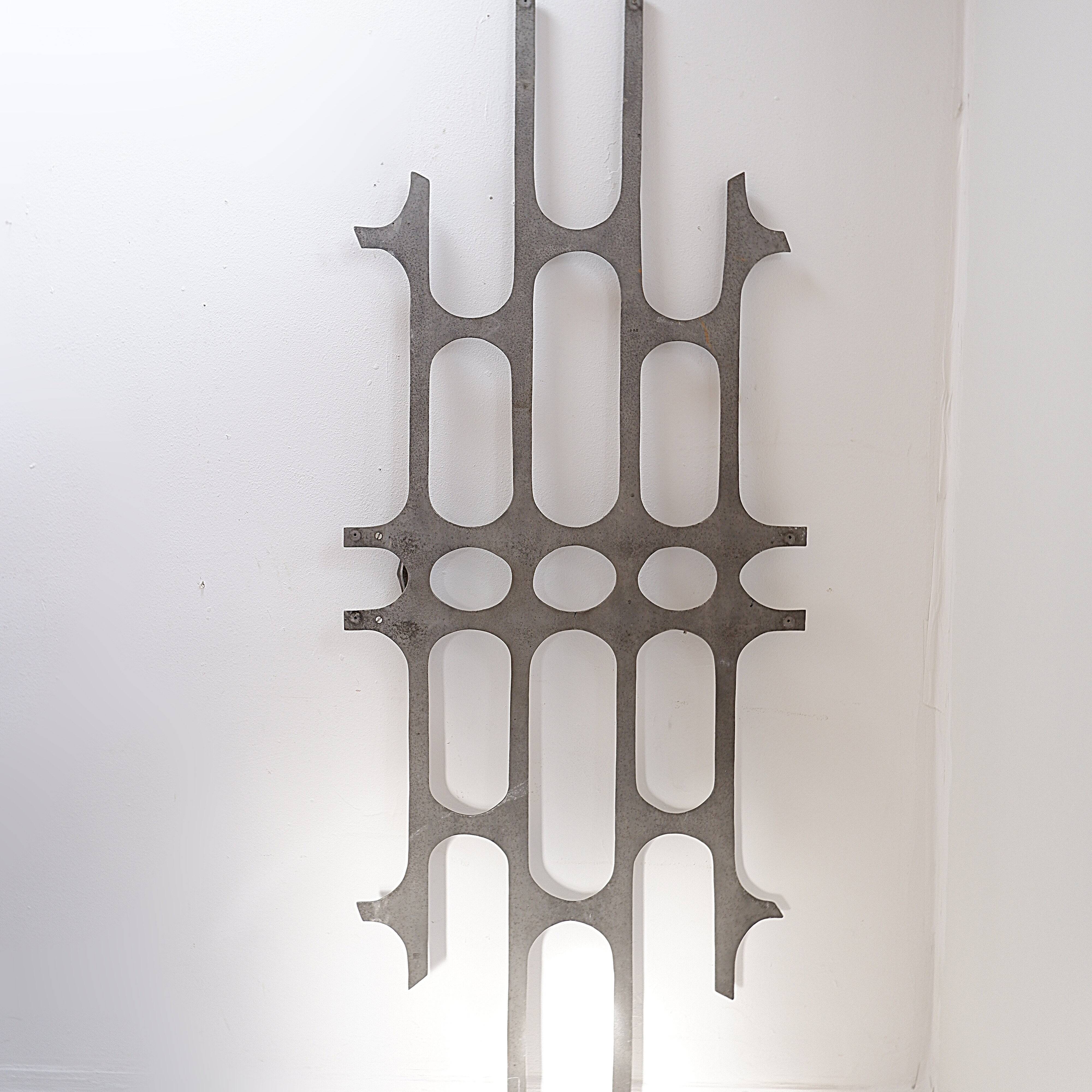 Brutalist cast aluminum door panel in the style of Paul Evans, 1960s