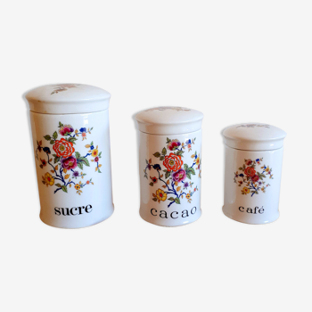 Lot de 3 pots à épices en porcelaine