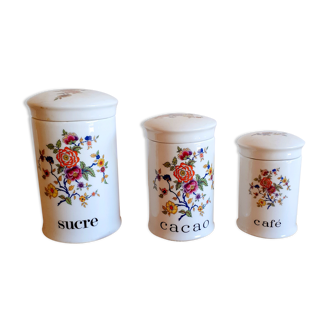 Lot de 3 pots à épices en porcelaine