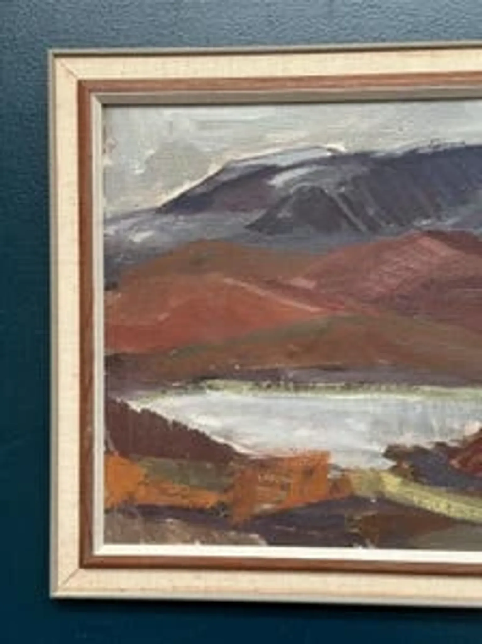 Swedish Oil on Canvas – “Mountains and Water” – Signed – Vintage & Framed