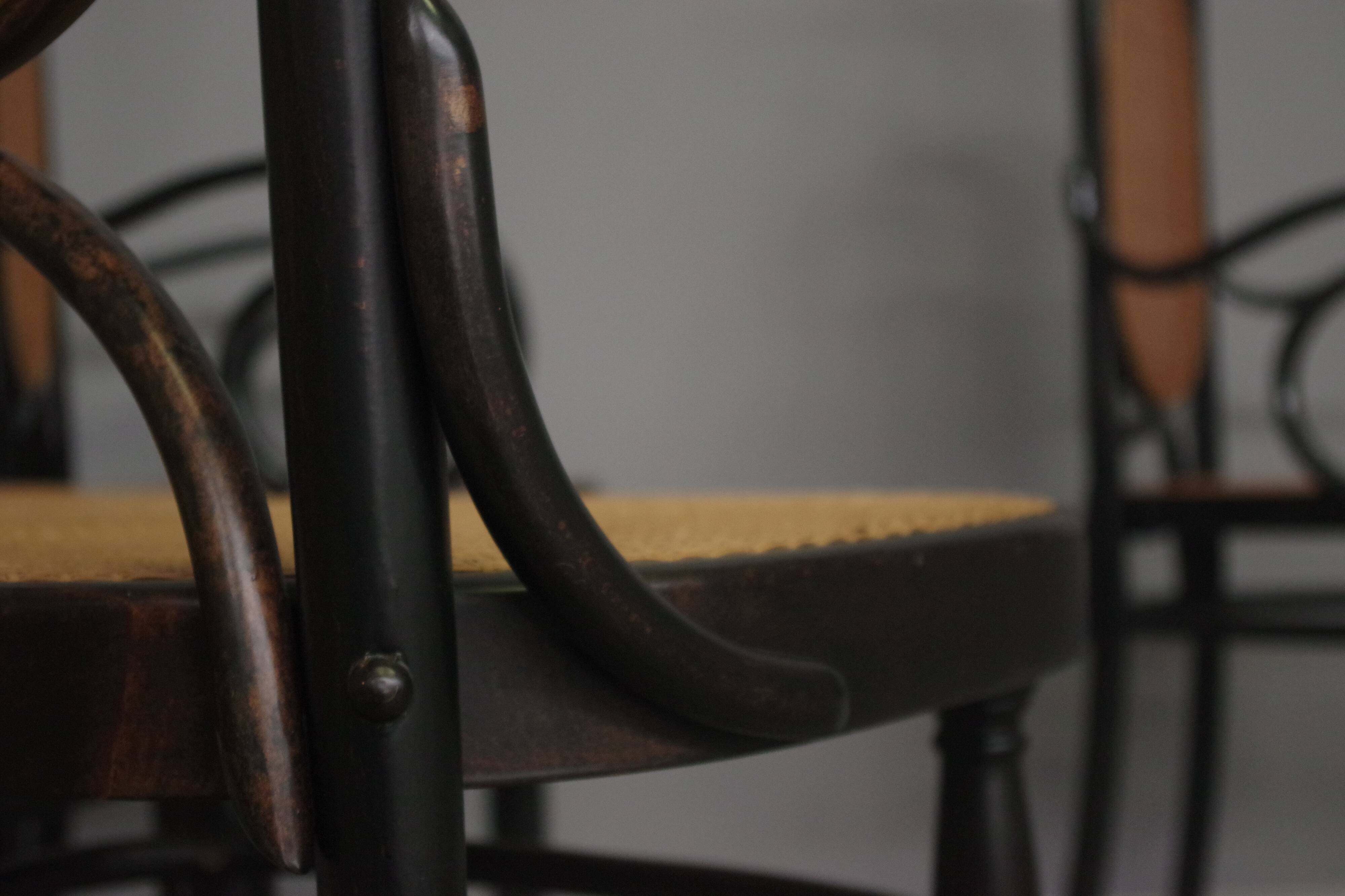 Chairs in bent beech and vienna straw, 1980