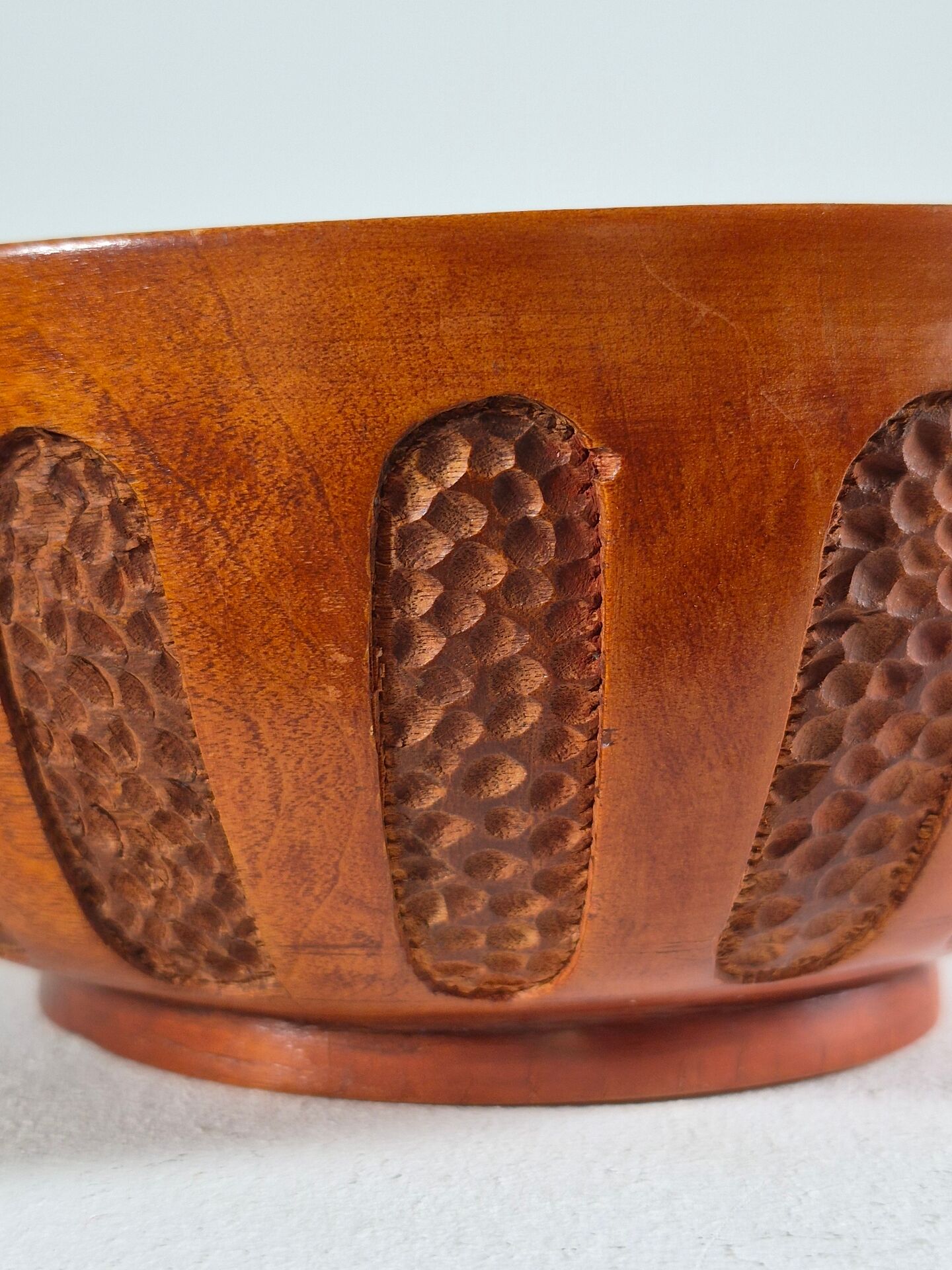 Antique hand carved signed folk art bowl 1930