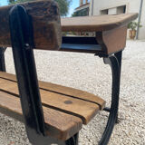 School desk with bench