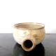 Beige glazed terracotta caquelon