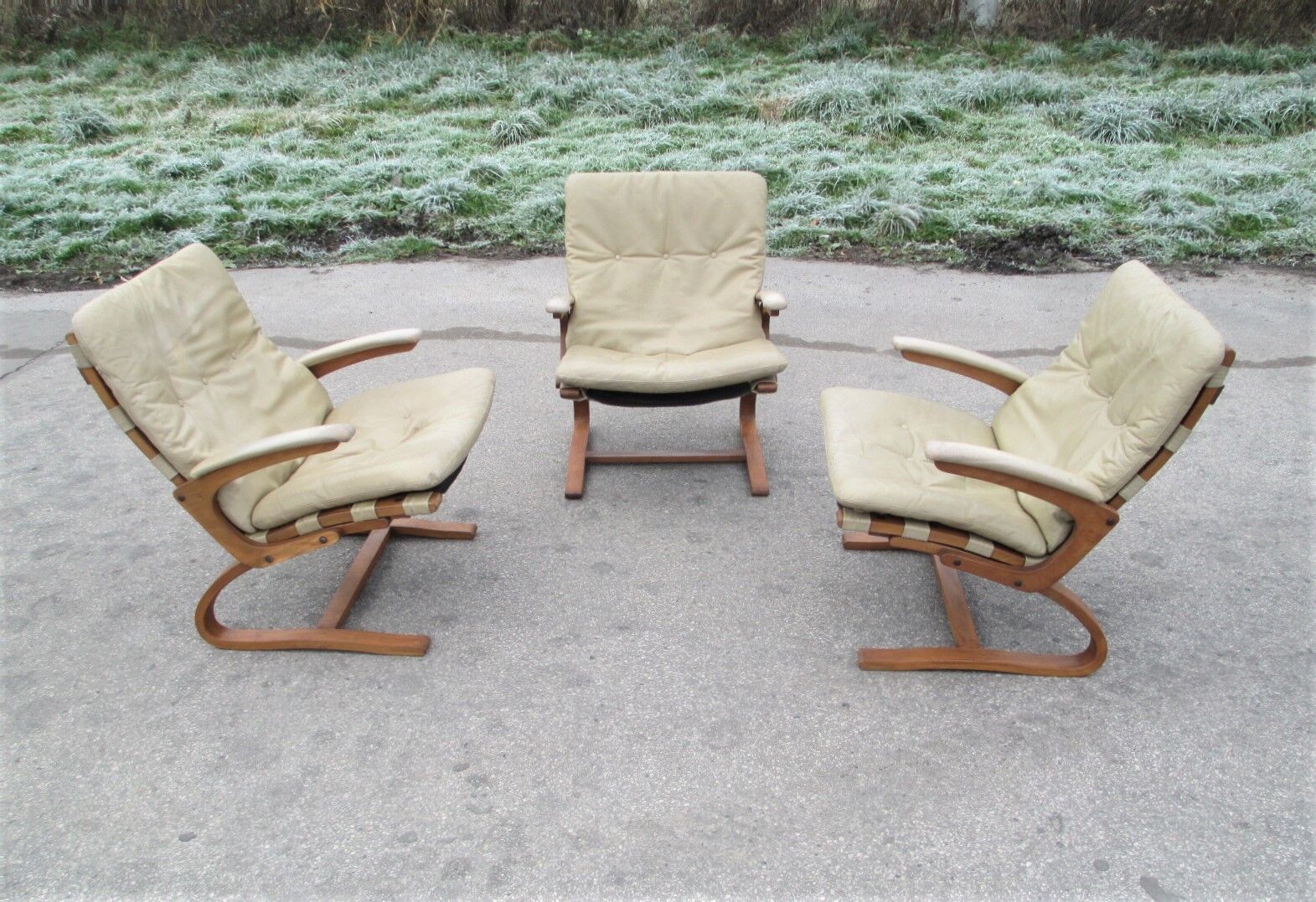 Set of Three Armchairs, Rybo Rykken & Co., Norway, 1970s