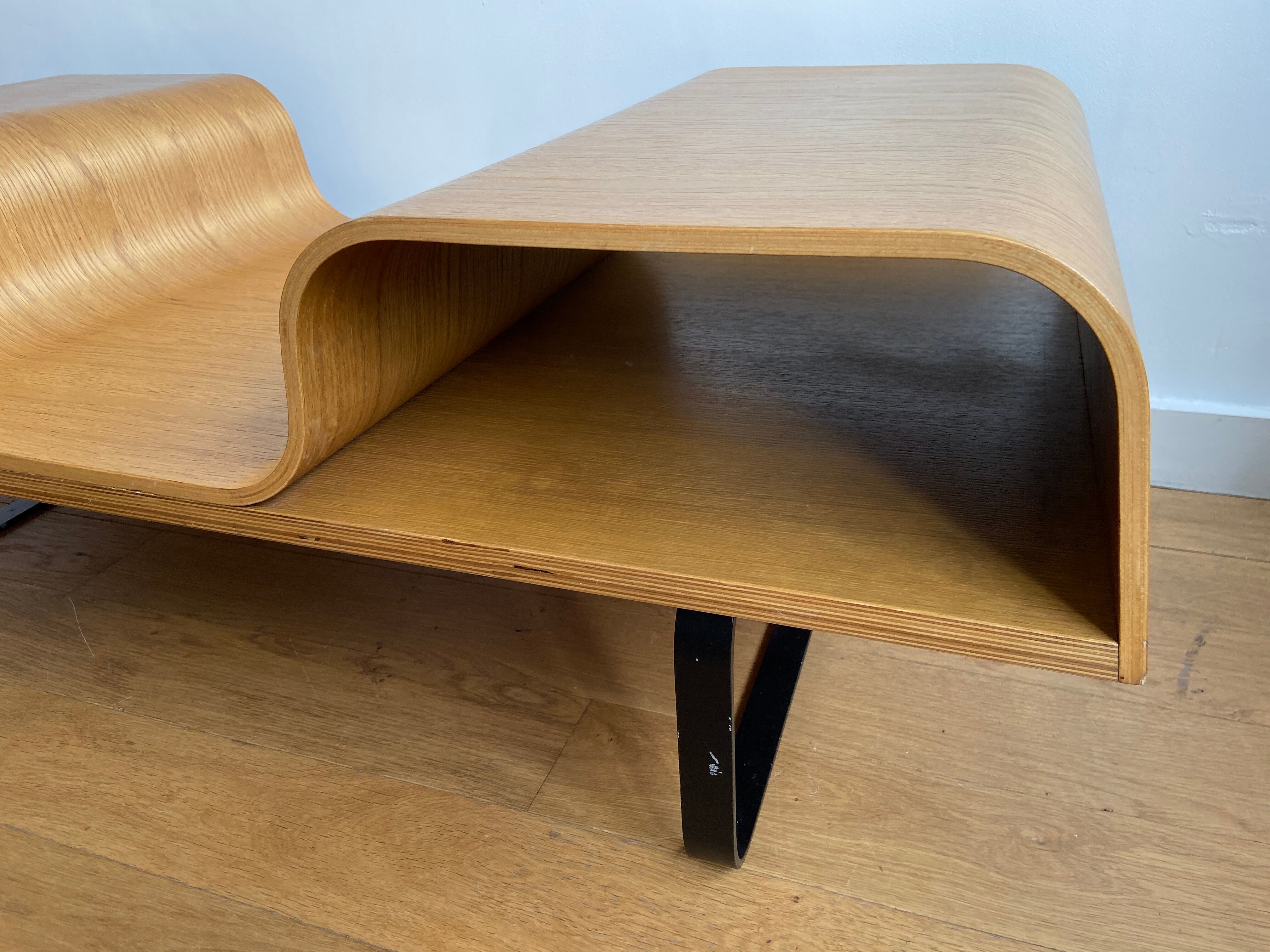 Scandinavian coffee table in wood and black metal