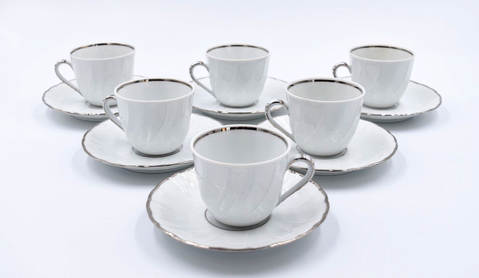 6 cups and under porcelain cup Bernardaud Limoges verdi model