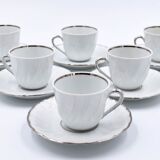 6 cups and under porcelain cup Bernardaud Limoges verdi model