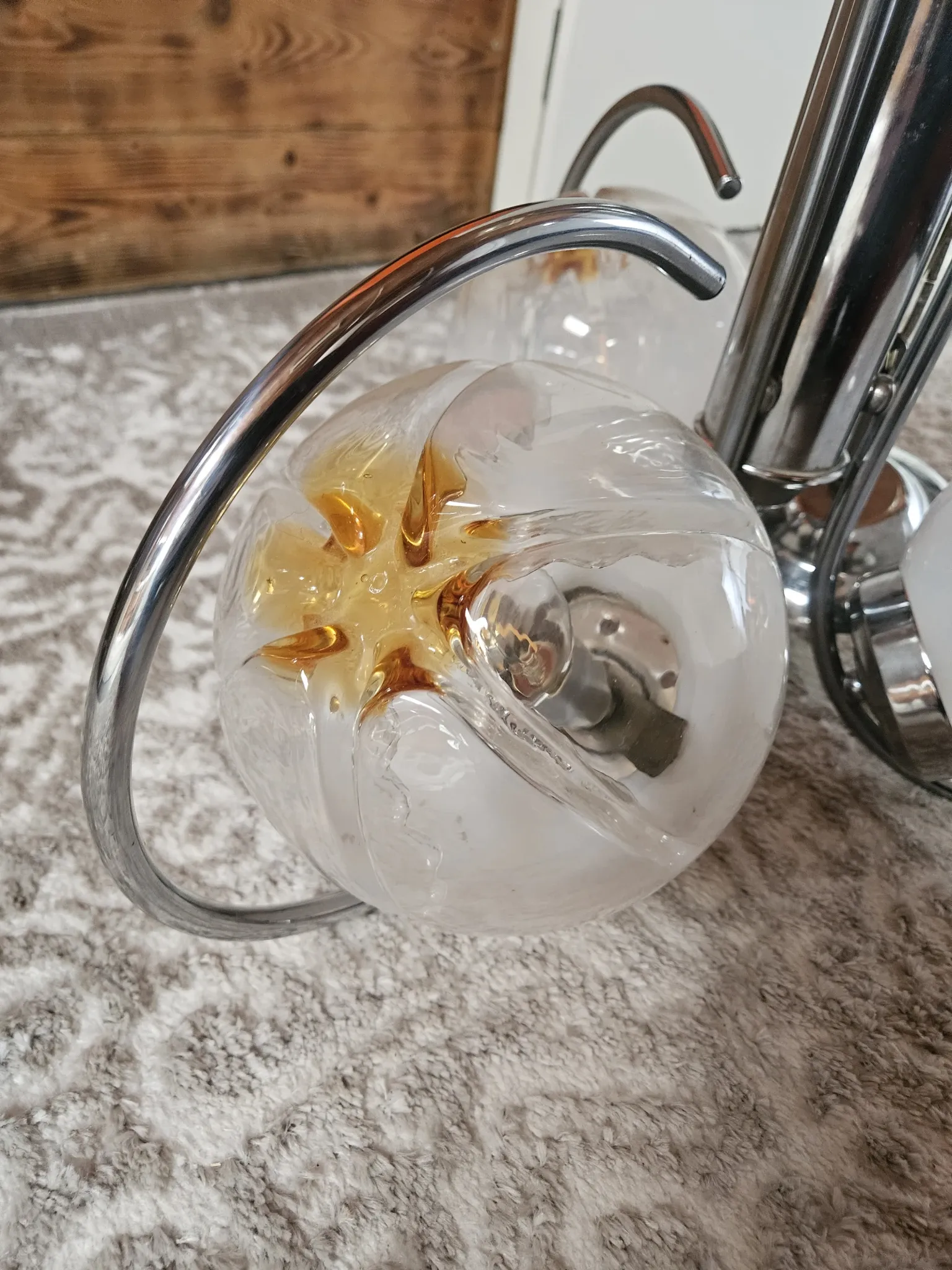 Italian design chandelier from the 1970s.