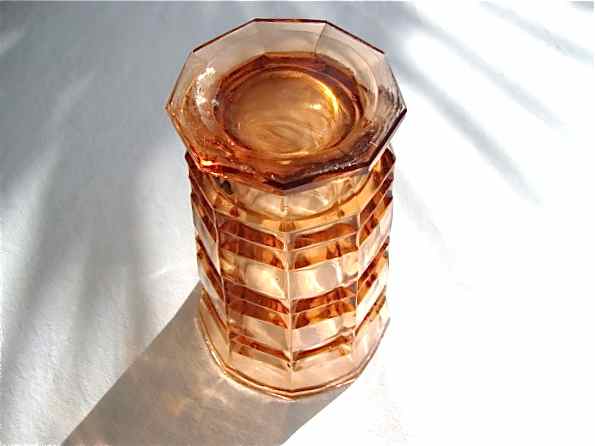 Pink vase in cut glass