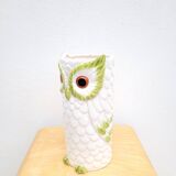 Francesco Guarino owl vase in slip ceramic