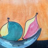Hand painted italian ceramic, mid century, still life