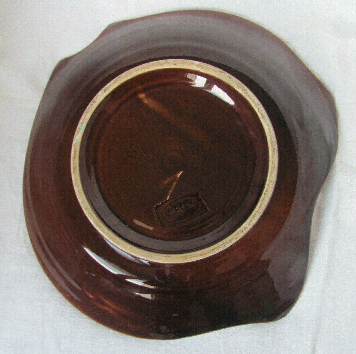 Ceramic dish - vintage - Harlequin colors