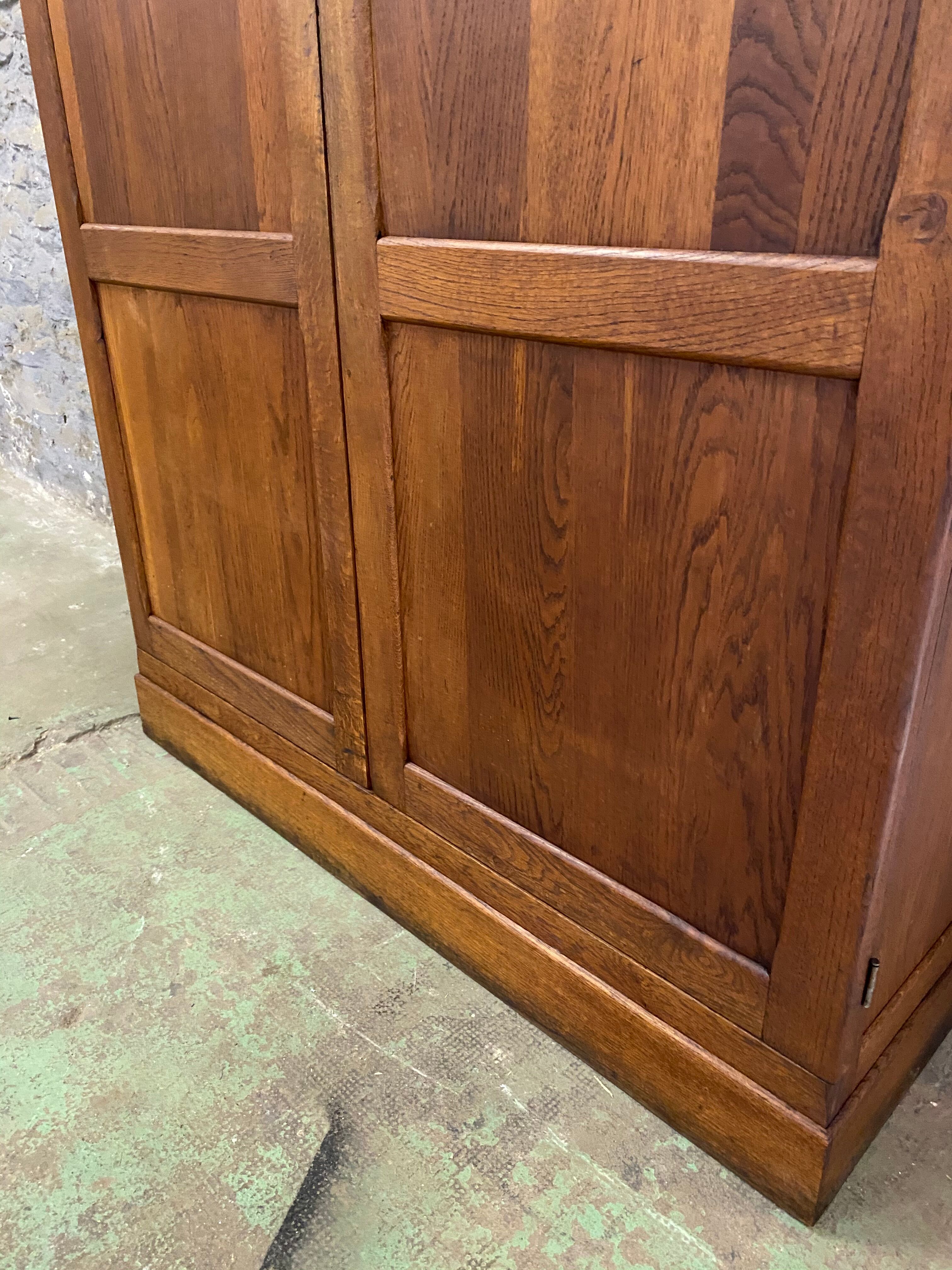 Vintage Parisian solid oak cabinet