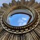 Vintage 60s Gold Convex Witch Sunburst Mirror