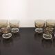Set of 8 glasses of cavalier Luminarc smoked vintage 70'S champagne