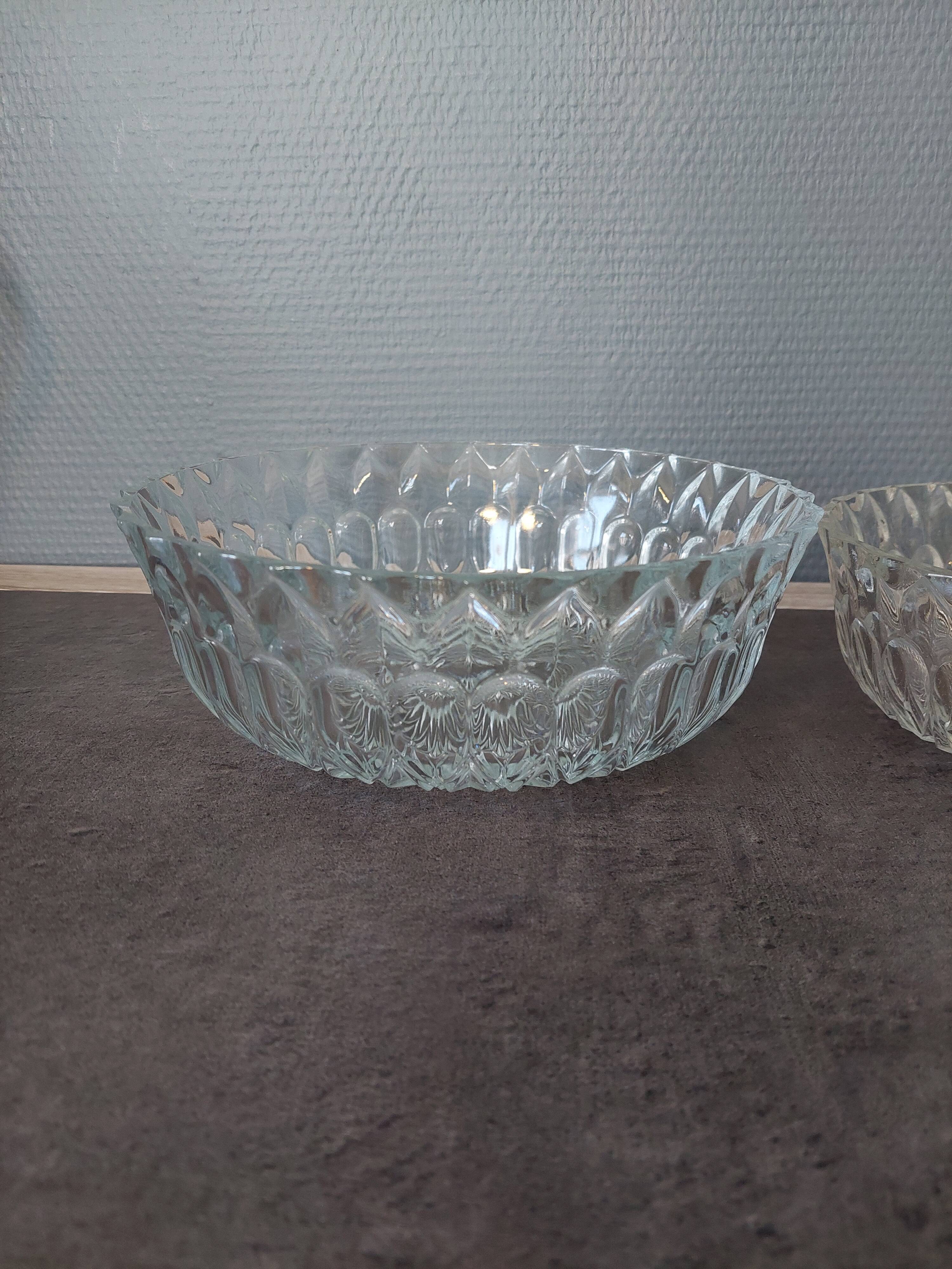 Vintage glass salad bowls