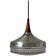 Crystal glass ceiling light with a metal frame and wood details, 1960s, Germany.