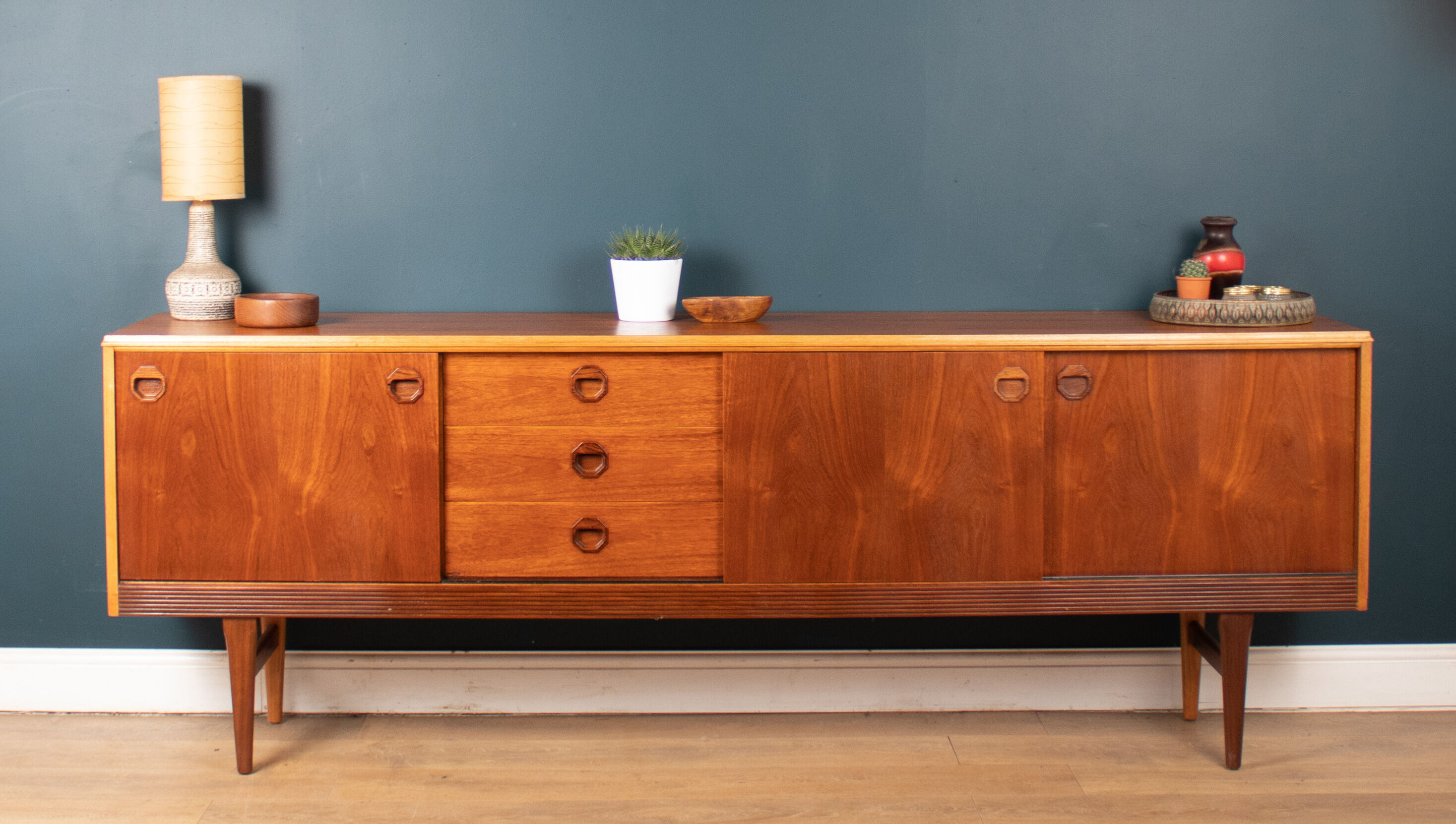Retro 1960s long teak sideboard by elliots of newbury eon