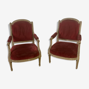 Pair of period directoire chairs