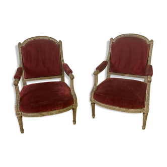Pair of period directoire chairs
