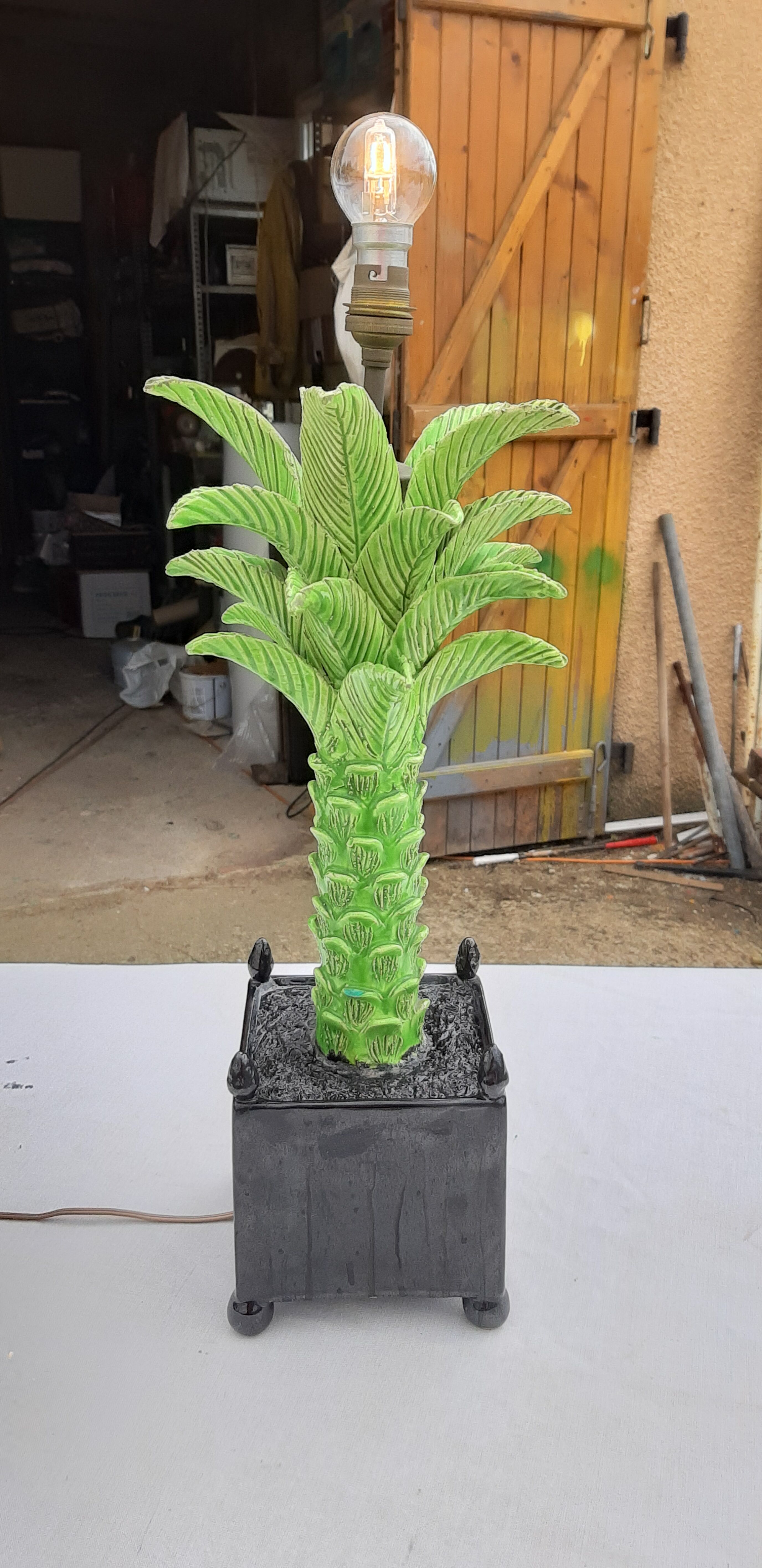 Ceramic lamp by Jean Roger France circa 1960