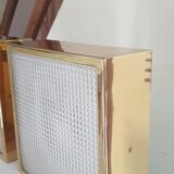Pair of gold square wall light