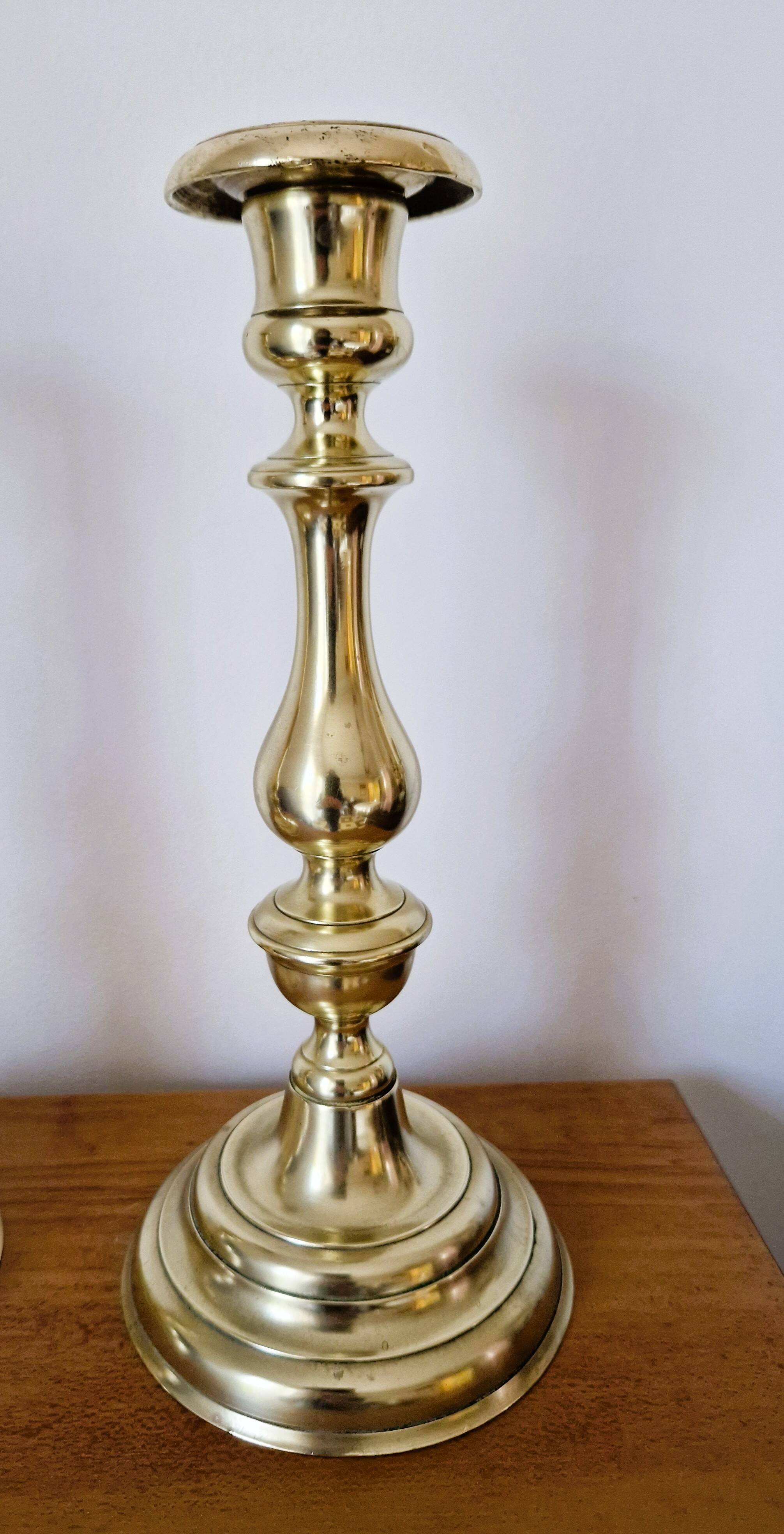 Pair of brass candlesticks