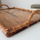 Vintage serving dish in bamboo and rattan Diamond Head Hawaii Tiki 60's