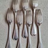 Set of 7 silver-plated dessert forks from Ravinet d'Enfert