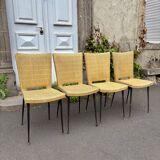 Set of 4 Colette Gueden vintage chairs from 1950.