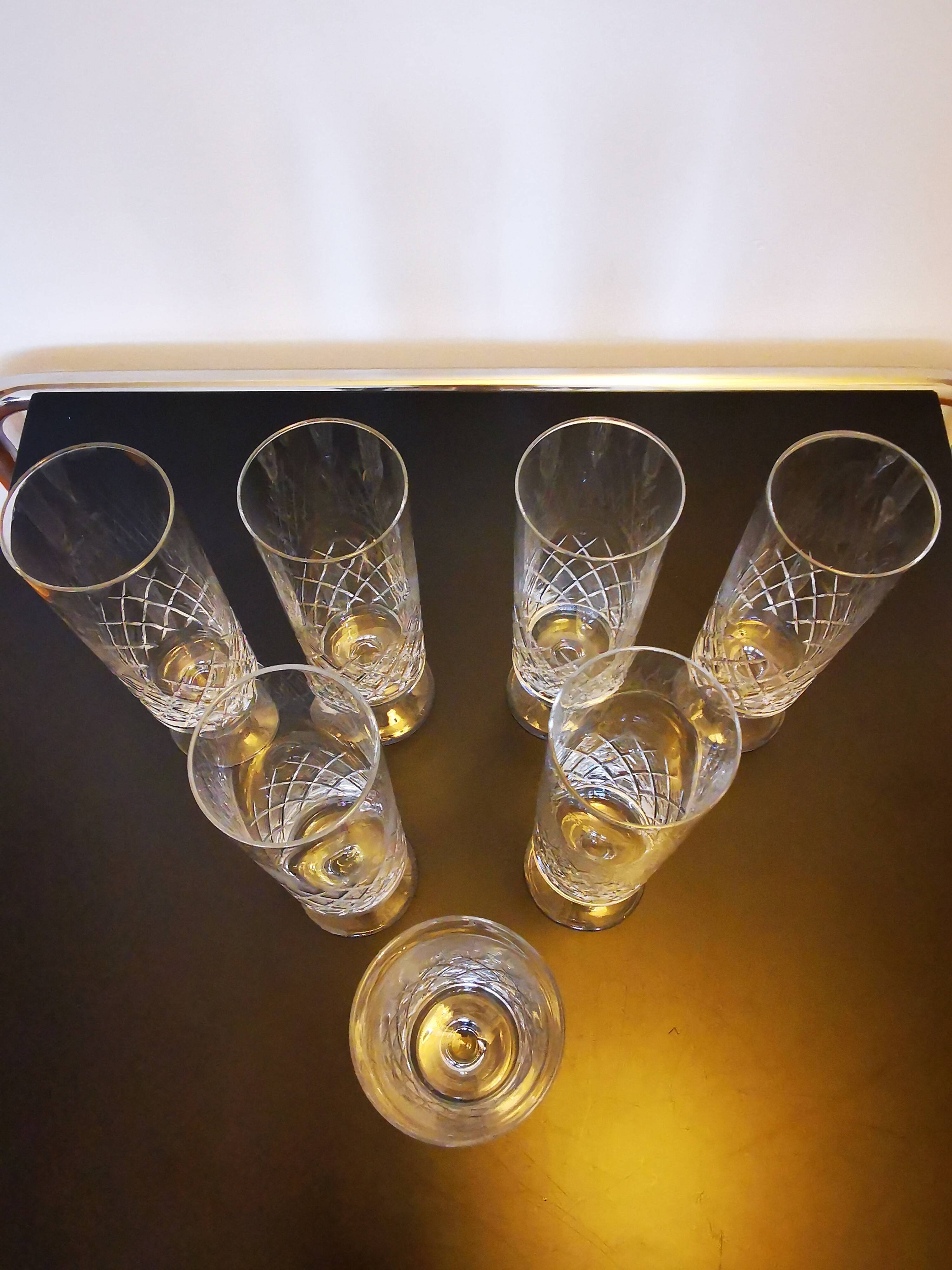 Lot of crystal champagne flutes