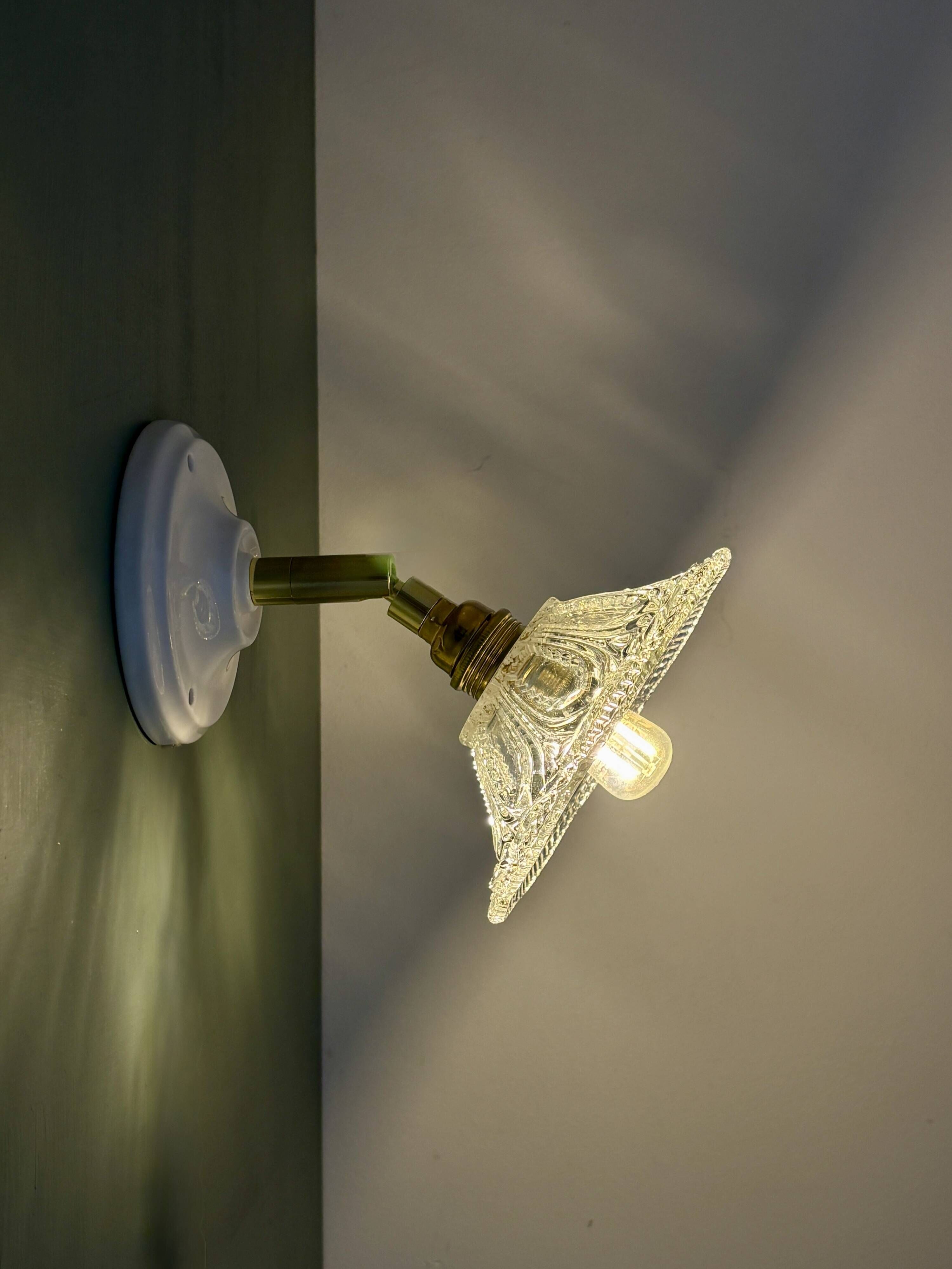 Vintage glass cut lampshade - tableware collection