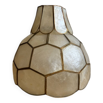 Mother-of-pearl and brass chandelier