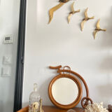 Vintage rattan mirror bike