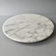 Large white marble cheese platter, rotating, D 31 cm