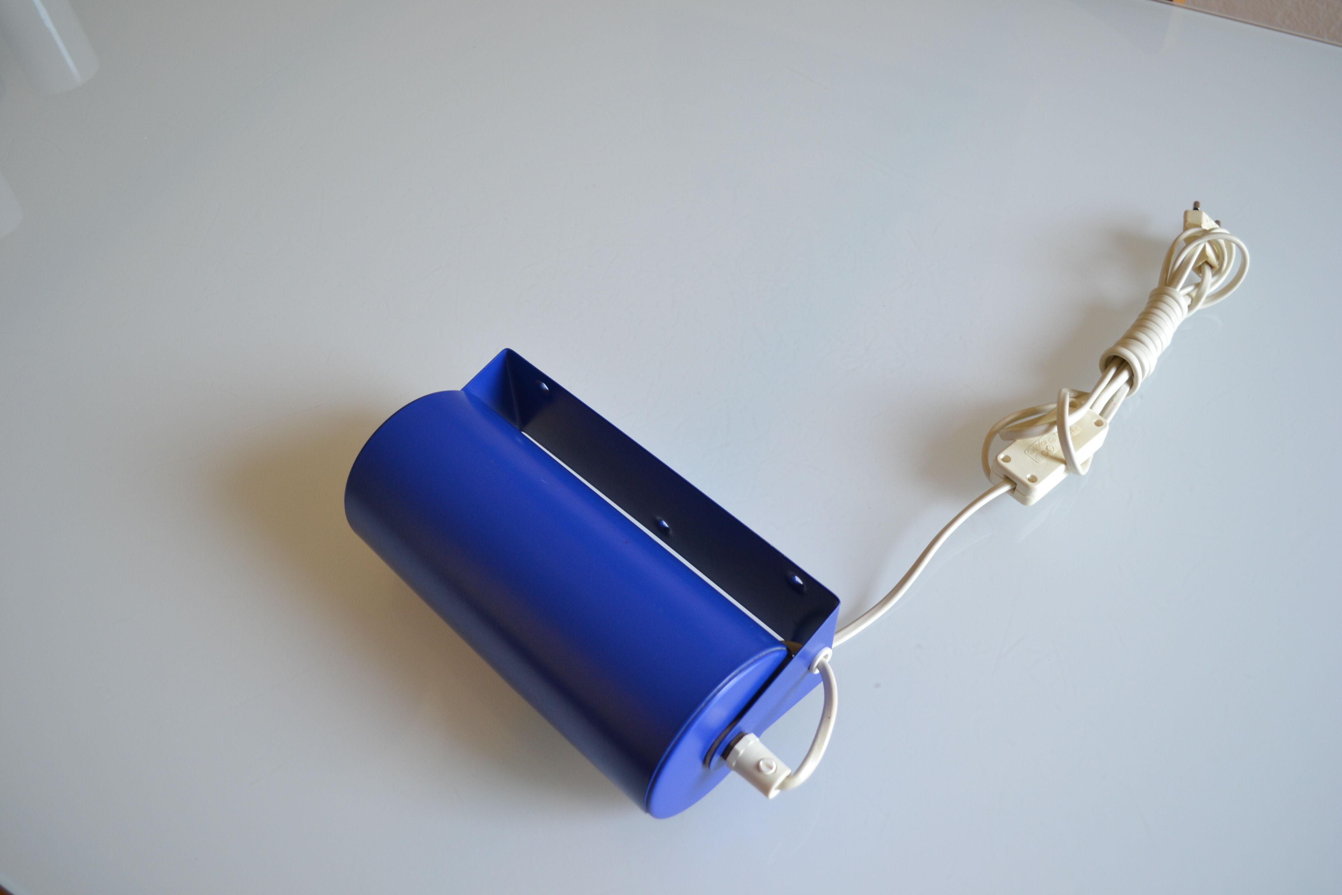 Tubular wall lamp vintage ikea years 80 blue