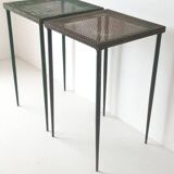 Mathieu Mategot perforated sheet metal side tables