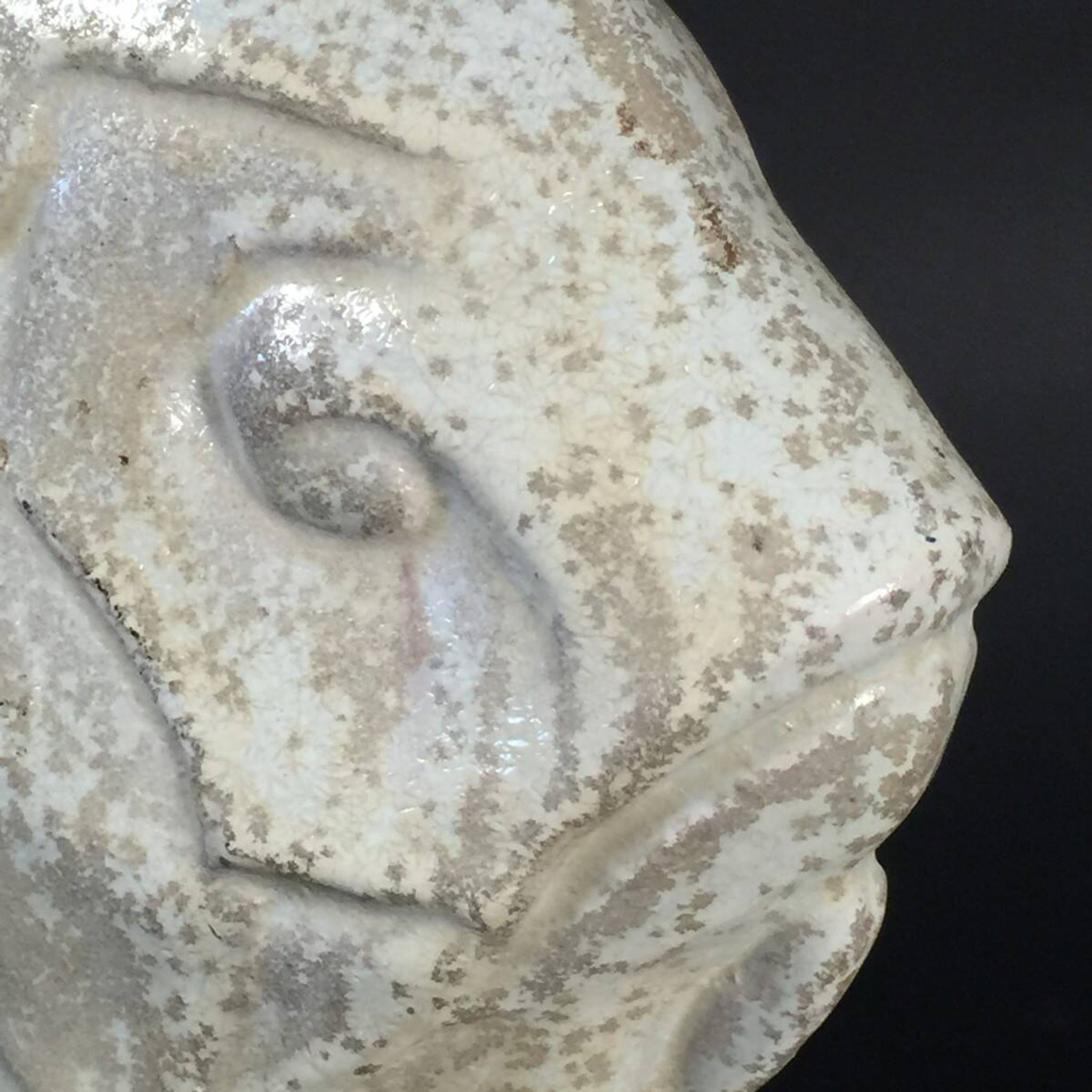 Salt-glazed stoneware sculpture, Roger Guérin, stylised fish, Art Deco
