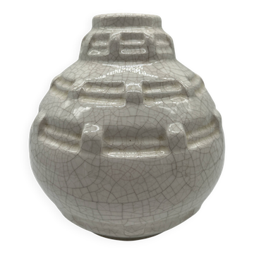 Art Deco round vase attributed to Louis Gueule.
