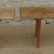 Two benches in their solid wood patinas