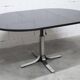 Round table rises and lowers Osvaldo Borsani black and chrome with extension