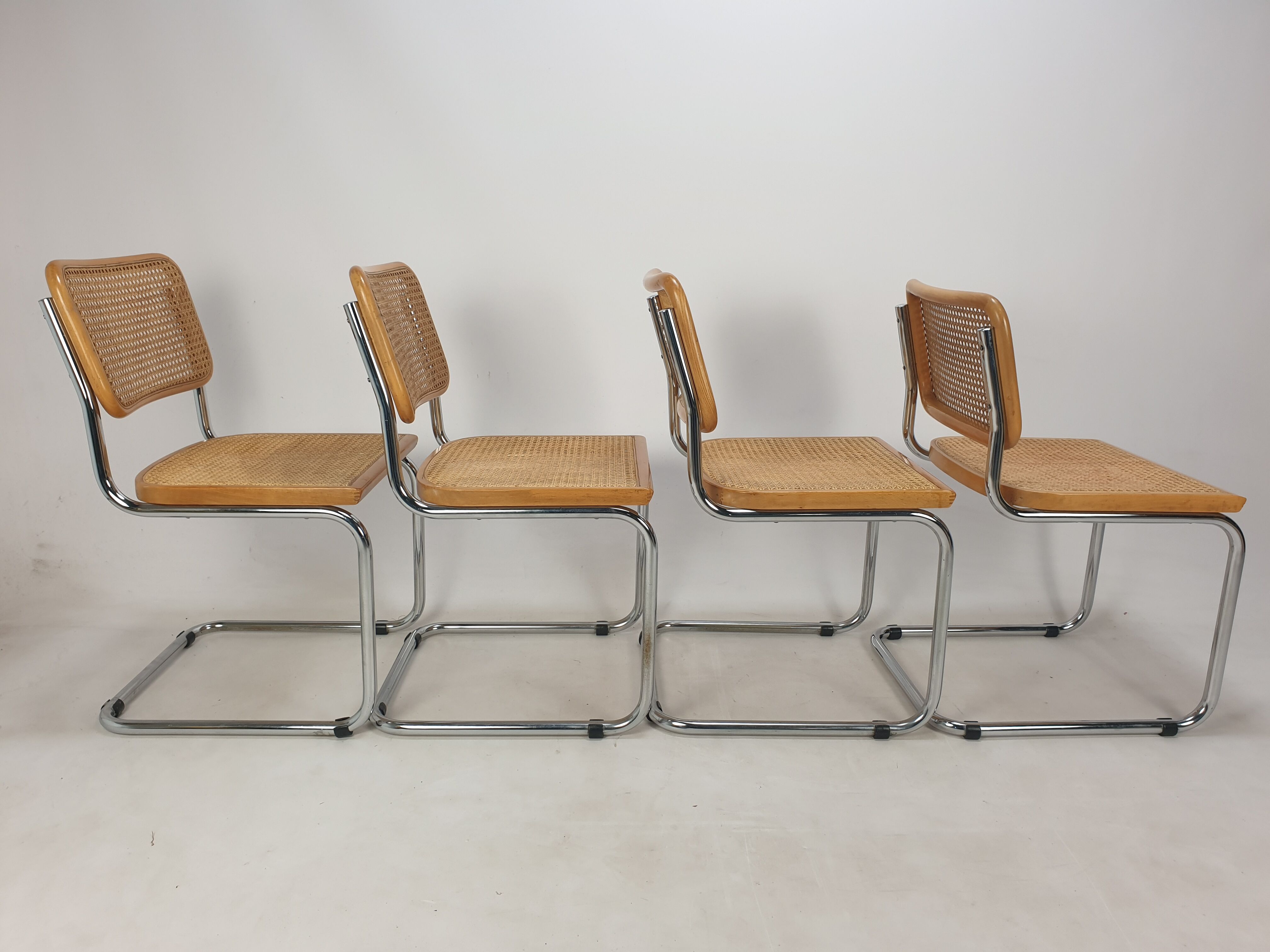 Set of 4 cesca chairs by marcel breuer